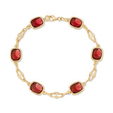 Color Candy Collection Bracelet 14.24 CTW with 6 Cushion Shape Multi Gemstone on 6.332 gr Gold Plated Silver