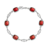 Color Candy Collection Bracelet 14.24 CTW with 6 Cushion Shape Multi Gemstone on 6.332 gr Gold Plated Silver