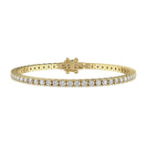 4CTW Natural Diamond Line Tennis Bracelet set on 14K GOLD