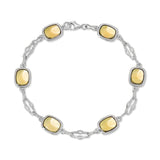 Color Candy Collection Bracelet 14.24 CTW with 6 Cushion Shape Multi Gemstone on 6.332 gr Gold Plated Silver