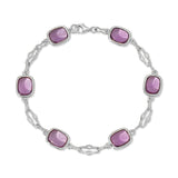 Color Candy Collection Bracelet 14.24 CTW with 6 Cushion Shape Multi Gemstone on 6.332 gr Gold Plated Silver