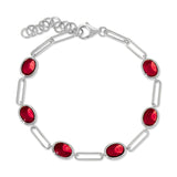 Color Candy Collection Bracelet 9.16 ctw with 6 Oval Shape Gemstone on 3.938 gr Gold Plated Silver