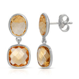 Color Candy Collection Earrings 8.16 CTW with 4 Oval Shape Multi Gemstone 14K Gold Plated Silver