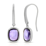 Color Candy Collection Earrings 5.54 CTW with 2 Oval Shape Amethyst 14K Gold Plated Silver
