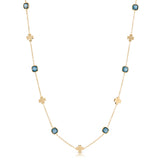 Color Candy Collection Necklace 9.38 CTW with 8 Cushion Shape Light Citrine 14K Gold Plated Silver