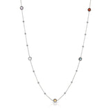 Color Candy Collection Necklace 5.23 CTW with 8 Round Shape Multi Gemstone on 6.446 gr Gold Plated Silver