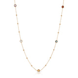 Color Candy Collection Necklace 5.23 CTW with 8 Round Shape Multi Gemstone on 6.446 gr Gold Plated Silver