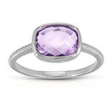 Color Candy Collection Ring 1.58 CTW with 1 Oval Shape Amethyst 14k Gold Plated Silver