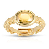 Color Candy Collection Ring 1.56 ctw with 1 Round Shape Gemstone on 3.43 gr Gold Plated Silver