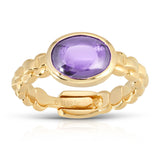 Color Candy Collection Ring 1.56 ctw with 1 Round Shape Gemstone on 3.43 gr Gold Plated Silver