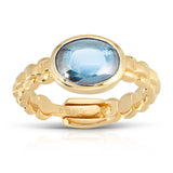 Color Candy Collection Ring 1.56 ctw with 1 Round Shape Gemstone on 3.43 gr Gold Plated Silver