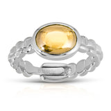 Color Candy Collection Ring 1.56 ctw with 1 Round Shape Gemstone on 3.43 gr Gold Plated Silver