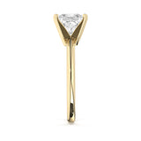 0.75CTW Dazzling Princess Shape Center Solitaire Natural Diamond Ring Set on 14K GOLD