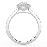 Natural Diamond Slim Shank with Halo Ring with 0.70ctw Cushion Shape Center & 0.30 Round Side Stones Set on 14K GOLD