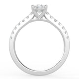 Natural Diamond Slim Shank Ring with 0.70ctw Oval Shape Center & 0.30 Round Side Stones Set on 14K GOLD
