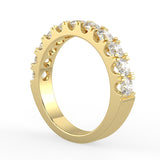 2CTW ROUND STONE PRONG SET NATURAL DIAMOND ETERNITY WEDDING / ANNIVERSARY BAND SET IN 14K GOLD