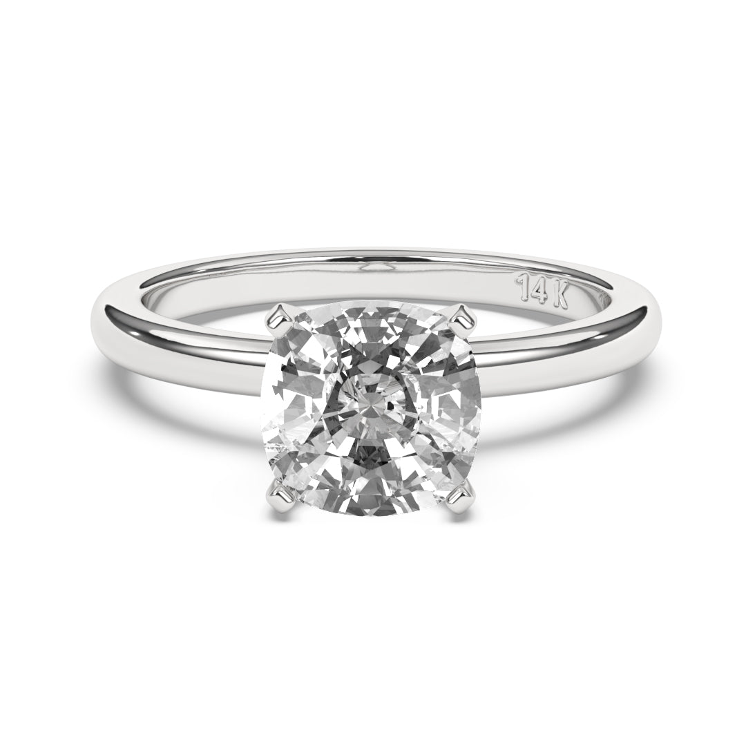 1CTW Dazzling Cushion Shape Center Solitaire Natural Diamond Ring Set on 14K GOLD