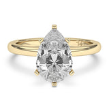 0.75CTW Dazzling Pear Shape Center Solitaire Natural Diamond Ring Set on 14K GOLD