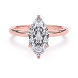0.75CTW Dazzling Marquise Shape Center Solitaire Natural Diamond Ring Set on 14K GOLD