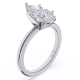 1.5CTW Dazzling Marquise Shape Center Solitaire Natural Diamond Ring Set on 14K GOLD