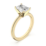 1.5CTW Dazzling Radiant Shape Center Solitaire Natural Diamond Ring Set on 14K GOLD