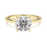 1.5CTW Dazzling Round Shape Center Solitaire Natural Diamond Ring Set on 14K GOLD