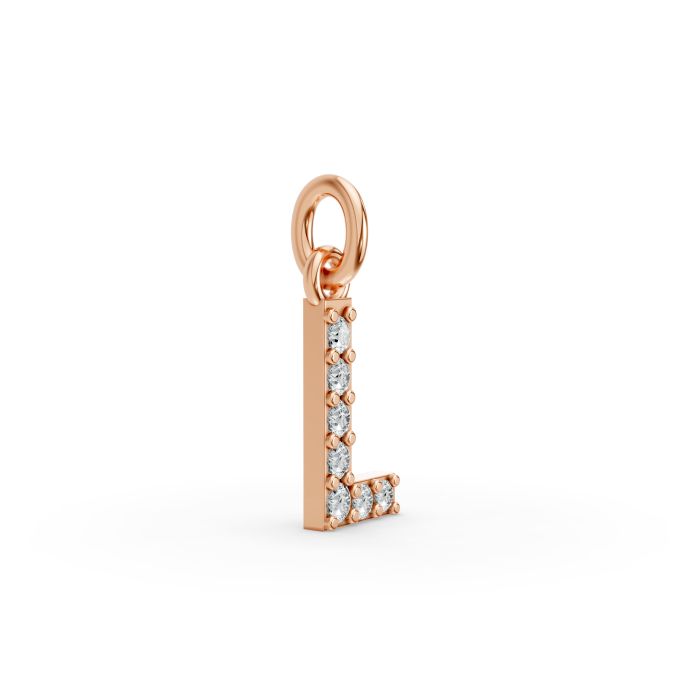 Round Shape Diamond Alphabet Collection in Gold
