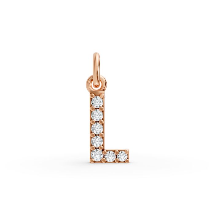 Round Shape Diamond Alphabet Collection in Gold