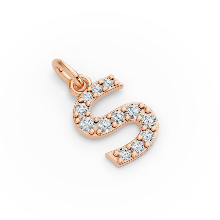 Round Shape Diamond Alphabet Collection in Gold
