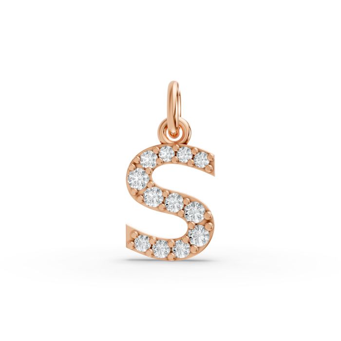 Round Shape Diamond Alphabet Collection in Gold