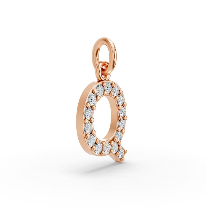 Round Shape Diamond Alphabet Collection in Gold
