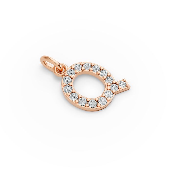 Round Shape Diamond Alphabet Collection in Gold