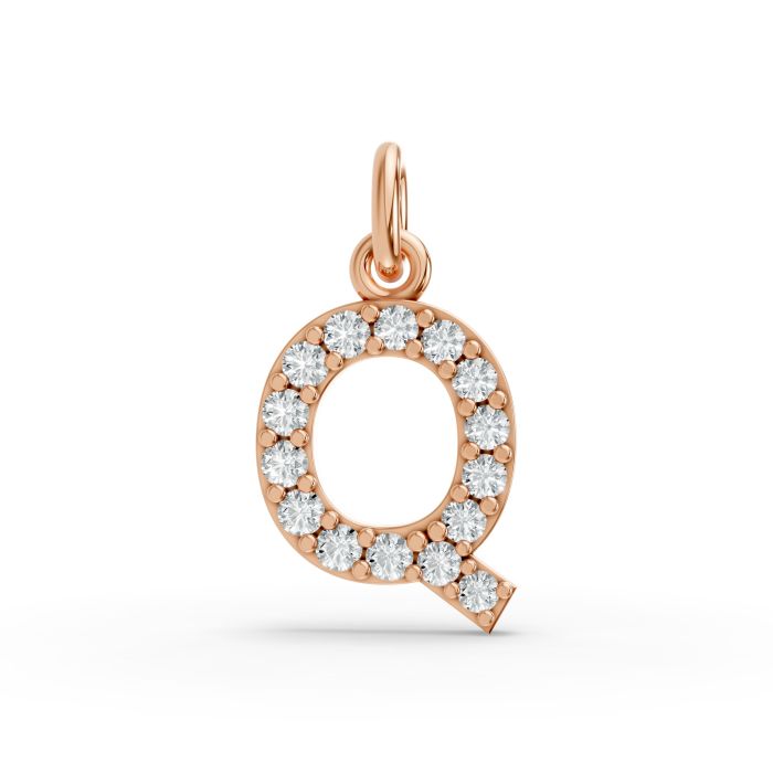 Round Shape Diamond Alphabet Collection in Gold