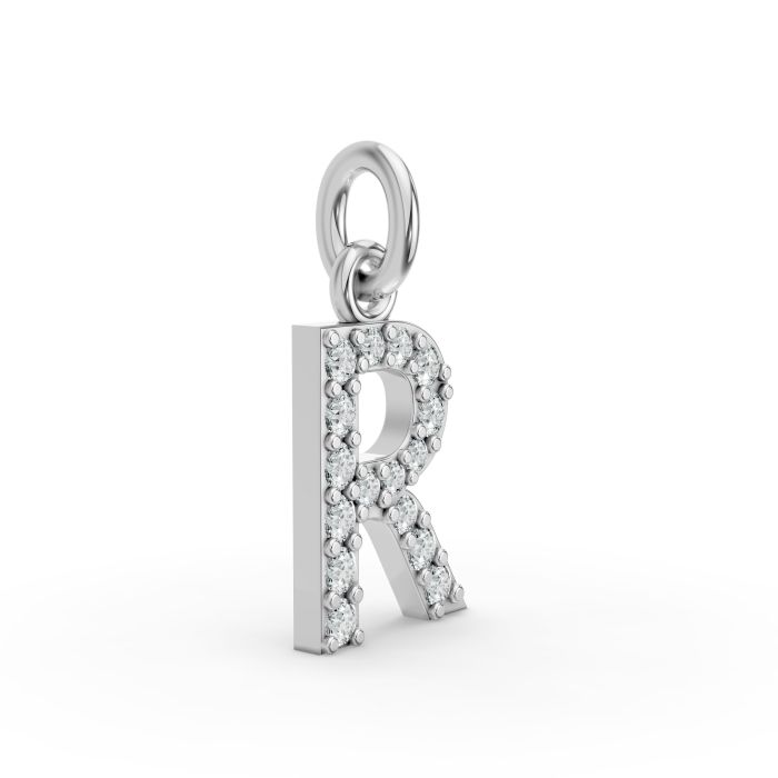 Round Shape Diamond Alphabet Collection in Gold