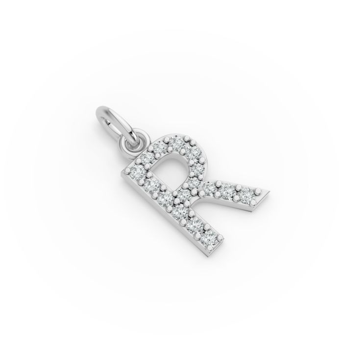 Round Shape Diamond Alphabet Collection in Gold