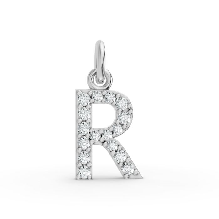 Round Shape Diamond Alphabet Collection in Gold