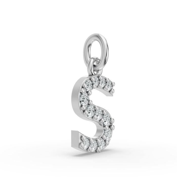 Round Shape Diamond Alphabet Collection in Gold