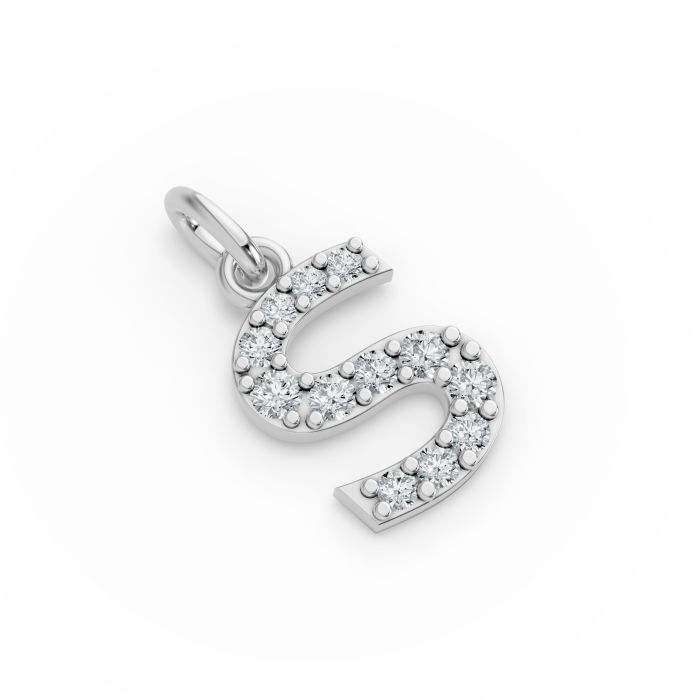 Round Shape Diamond Alphabet Collection in Gold