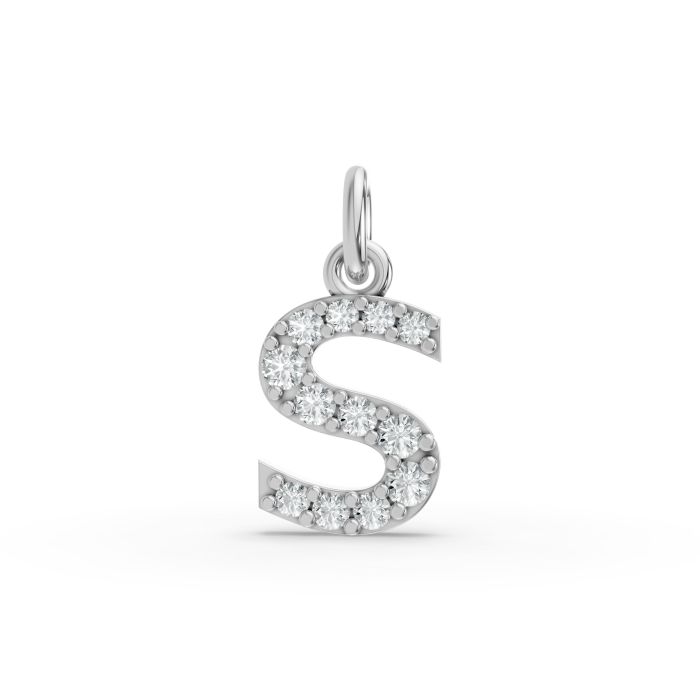 Round Shape Diamond Alphabet Collection in Gold
