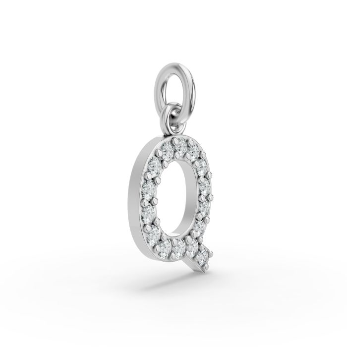 Round Shape Diamond Alphabet Collection in Gold