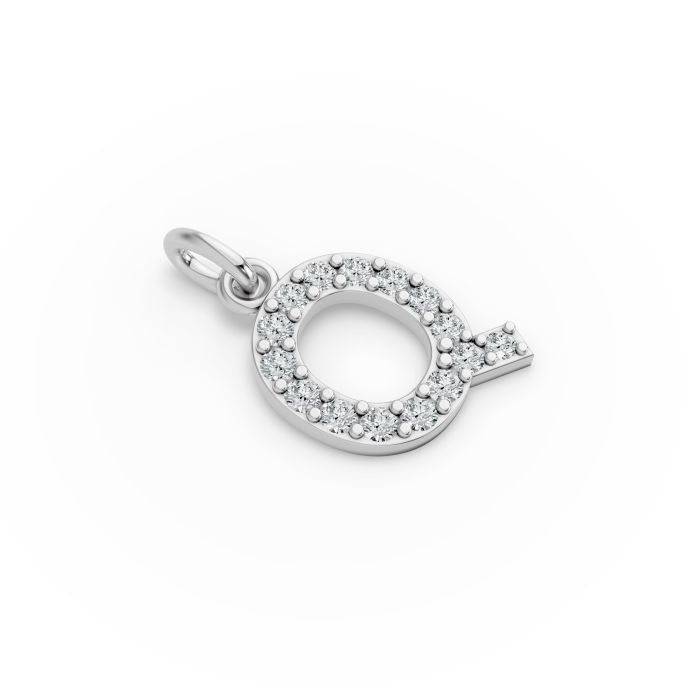 Round Shape Diamond Alphabet Collection in Gold
