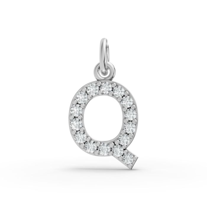 Round Shape Diamond Alphabet Collection in Gold
