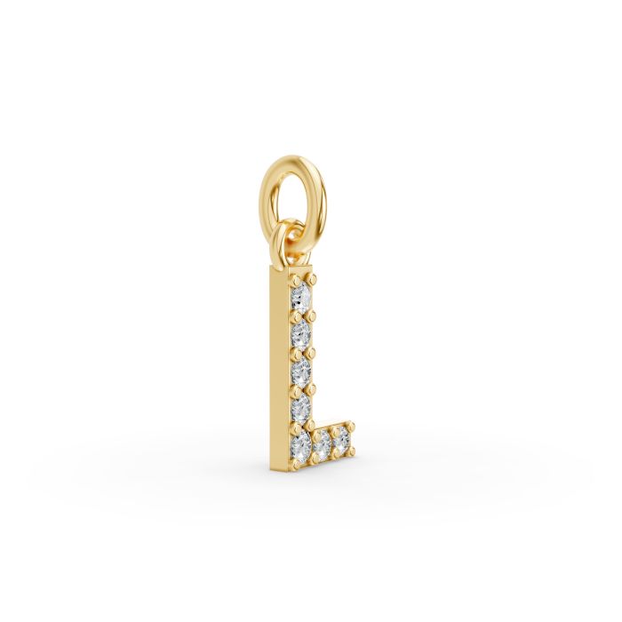 Round Shape Diamond Alphabet Collection in Gold