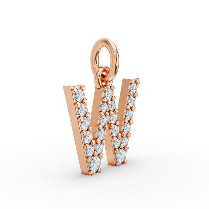 Round Shape Diamond Alphabet Collection in Gold