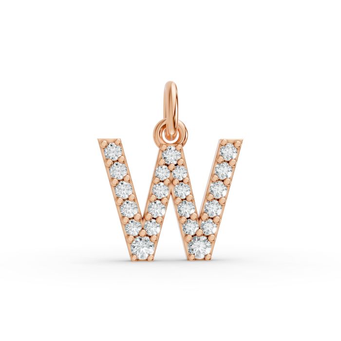 Round Shape Diamond Alphabet Collection in Gold