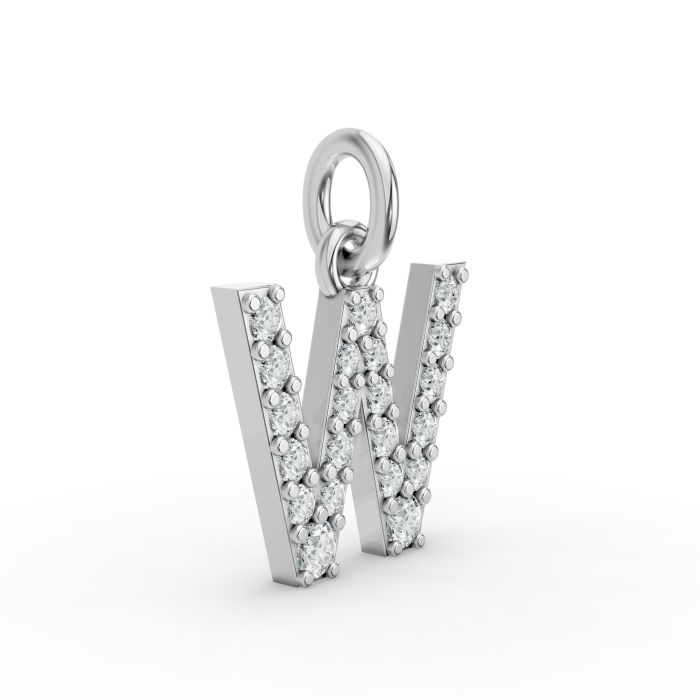 Round Shape Diamond Alphabet Collection in Gold