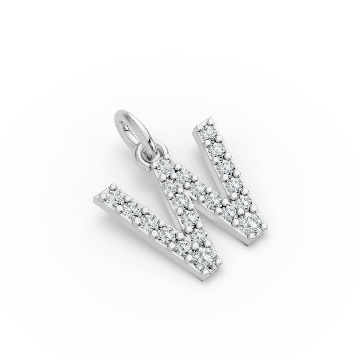 Round Shape Diamond Alphabet Collection in Gold