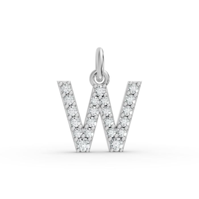 Round Shape Diamond Alphabet Collection in Gold