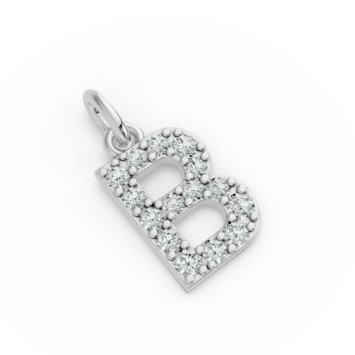 Round Shape Diamond Alphabet Collection in Gold