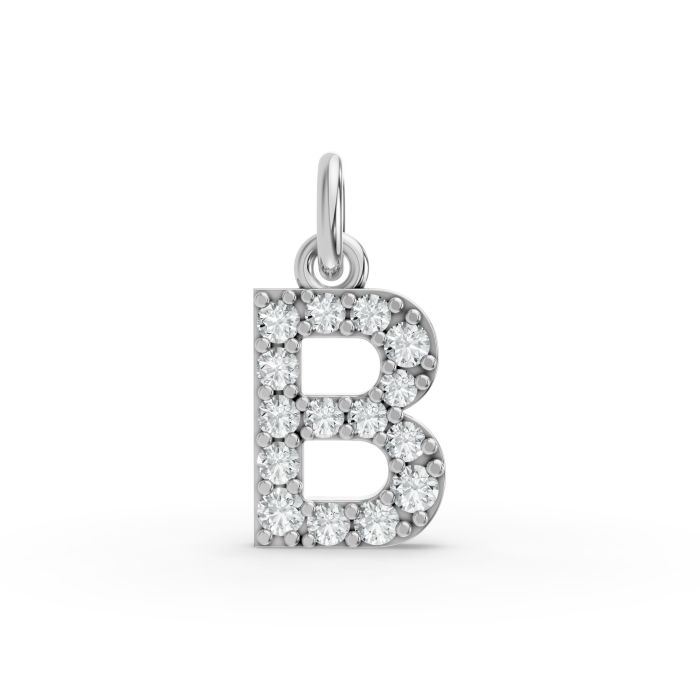 Round Shape Diamond Alphabet Collection in Gold